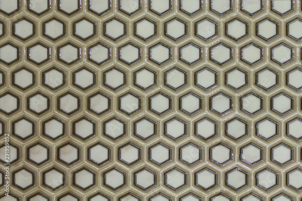 Fototapeta ceramic tile black and white pattern honeycombs glitters