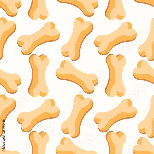 Fototapeta Bones for dog. Seamless vector pattern for pet items.