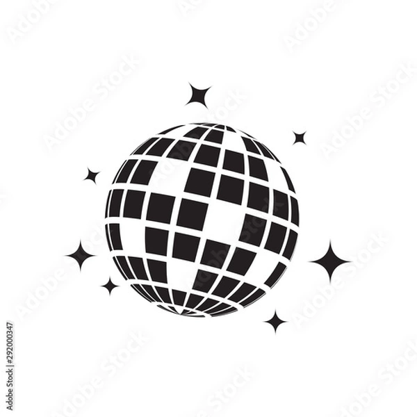 Fototapeta Disco ball graphic design template vector isolated