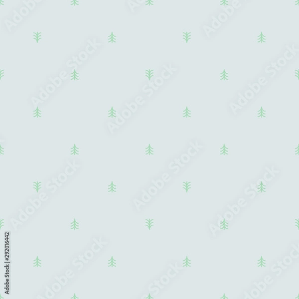 Fototapeta Minimalistic menthol seamless tree pattern