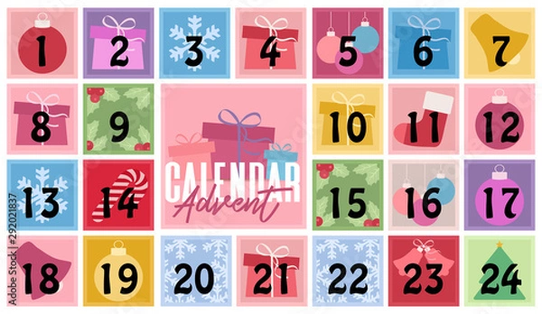 Fototapeta Christmas advent calendar