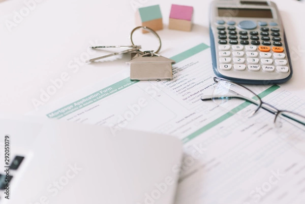 Fototapeta Doubts about mortgage application form decision