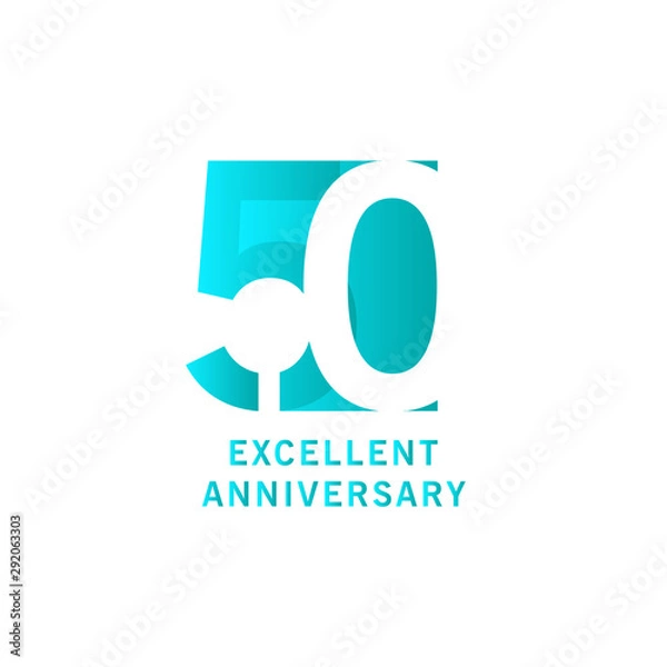 Fototapeta 50 Years Excellent Anniversary Vector Template Design illustration
