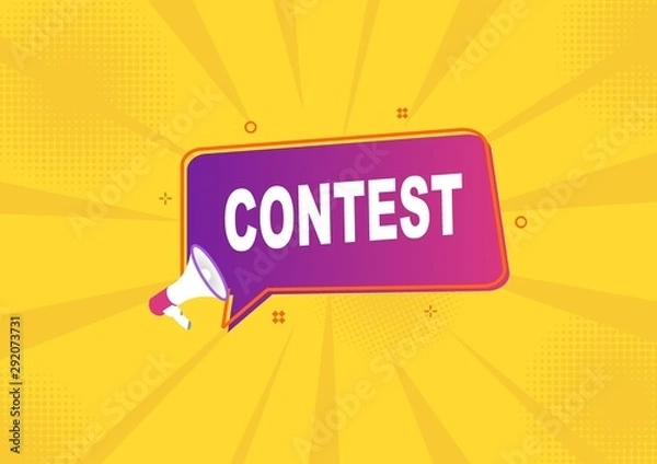 Fototapeta megaphone with contest speech bubble.banner for business.