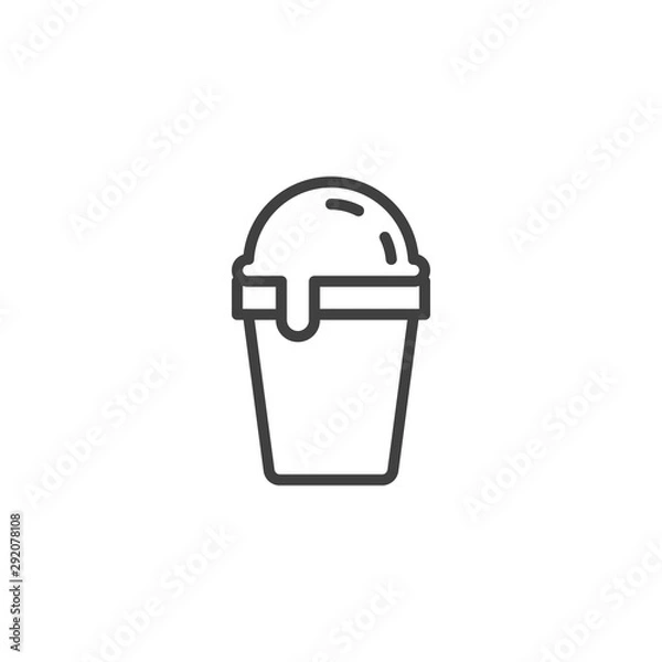 Fototapeta Waffle ice cream line icon. linear style sign for mobile concept and web design. Ice cream outline vector icon. Symbol, logo illustration. Vector graphics