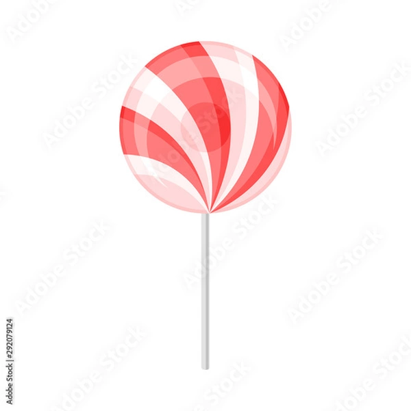 Obraz Round red with white lollipop. Vector illustration on a white background.