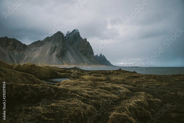 Obraz dark mountain on coast