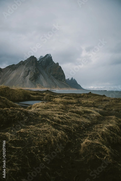Obraz dark mountain on coast