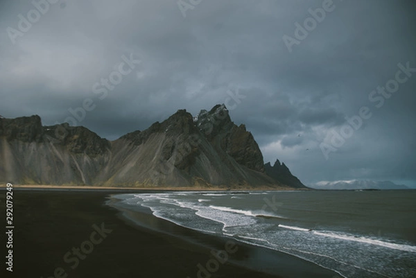 Obraz dark mountain on coast