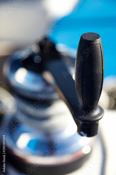 Obraz winch with rope on yacht