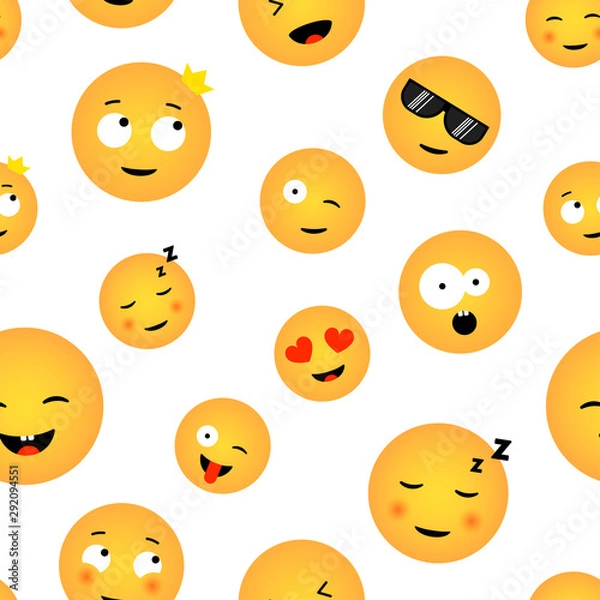 Fototapeta Emoji seamless texture
