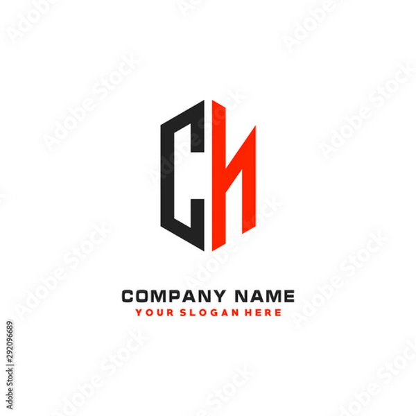 Obraz CN Initial Letter Logo Hexagonal Design, initial logo for business,