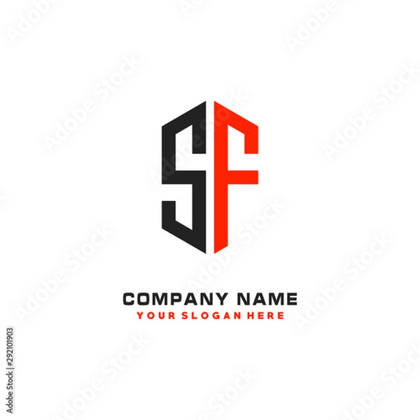 Fototapeta SF Initial Letter Logo Hexagonal Design, initial logo for business,