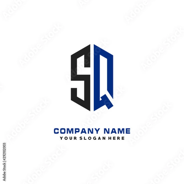 Fototapeta SQ Initial Letter Logo Hexagonal Design, initial logo for business,