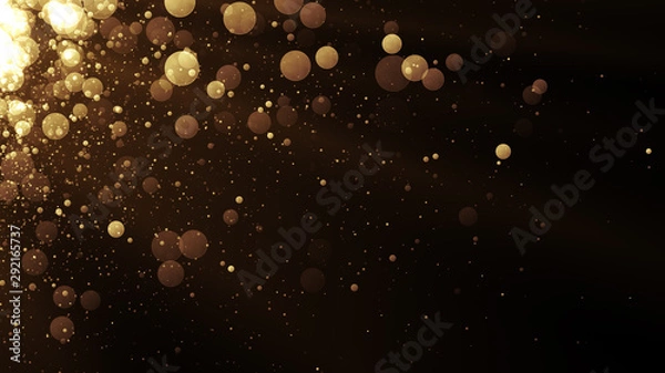 Fototapeta Glamour background with glitter sparks. Shiny texture with magic golden dust.