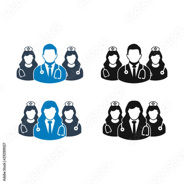 Obraz Medical Team Icon Set. Flat style vector EPS.