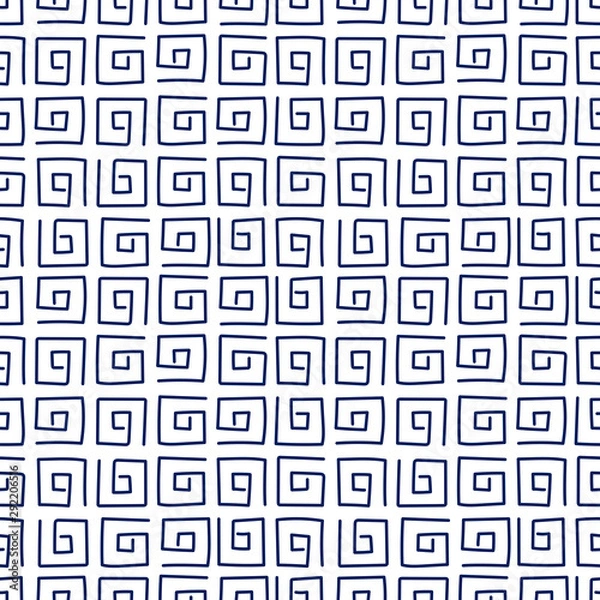 Fototapeta Hand drawn Doodle snail pattern. Vector seamless background.