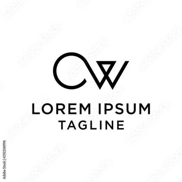 Fototapeta initial letter logo CW, WC logo template