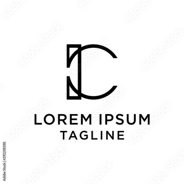 Fototapeta initial letter logo CI, IC logo template