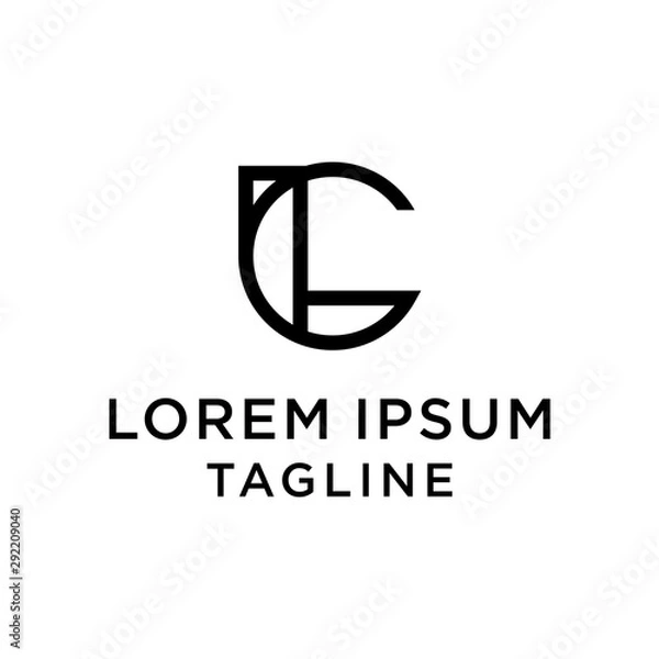 Fototapeta initial letter logo CL, LC logo template