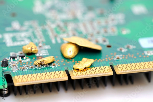 Fototapeta Gold And Circuitry