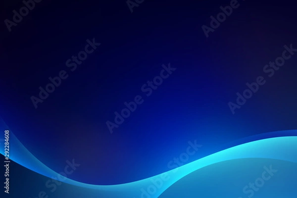 Fototapeta Abstract light blue curve on dark background, copy space composition.