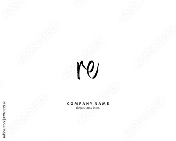 Fototapeta RE Initial handwriting logo vector
