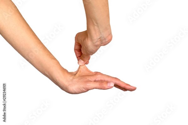 Obraz woman stretching her skin