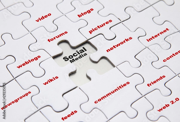 Fototapeta Social Media im Mittelpunkt