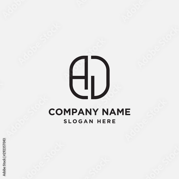 Fototapeta letter AJ logo design template. vector