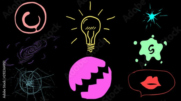 Fototapeta Flash FX Doodle Elements