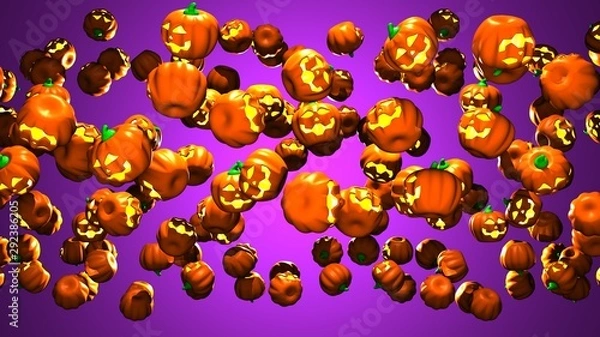 Fototapeta Jack O Lanterns.3D render illustration.