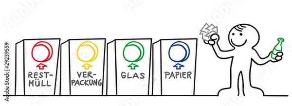 Obraz figur trennt müll