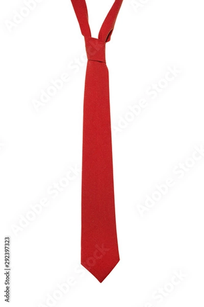 Obraz Separate red necktie on a white background