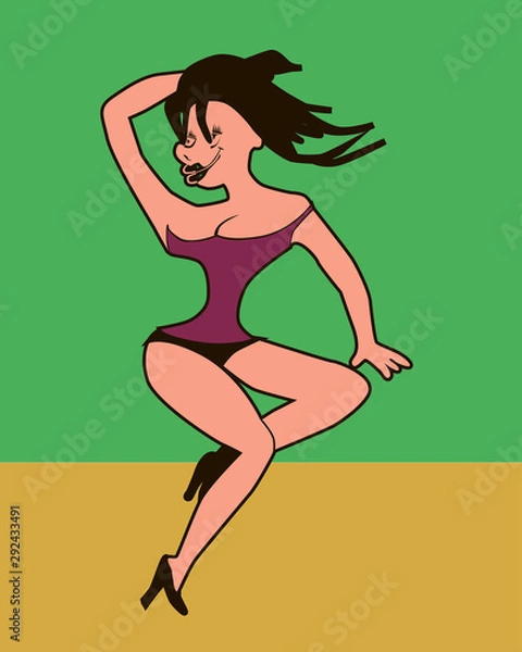 Fototapeta slender lady dancing on stage
