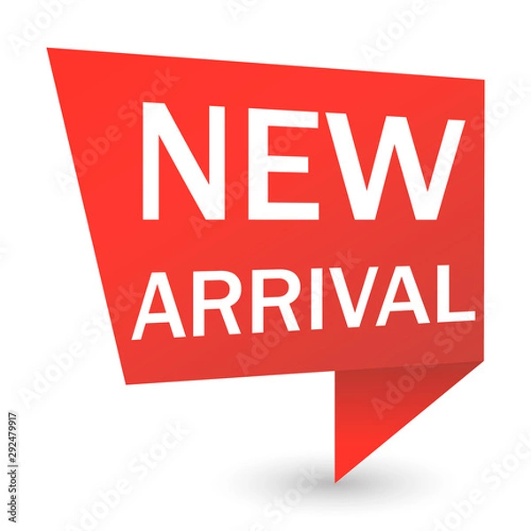 Fototapeta New arrival. Red label banner. Vector illustration