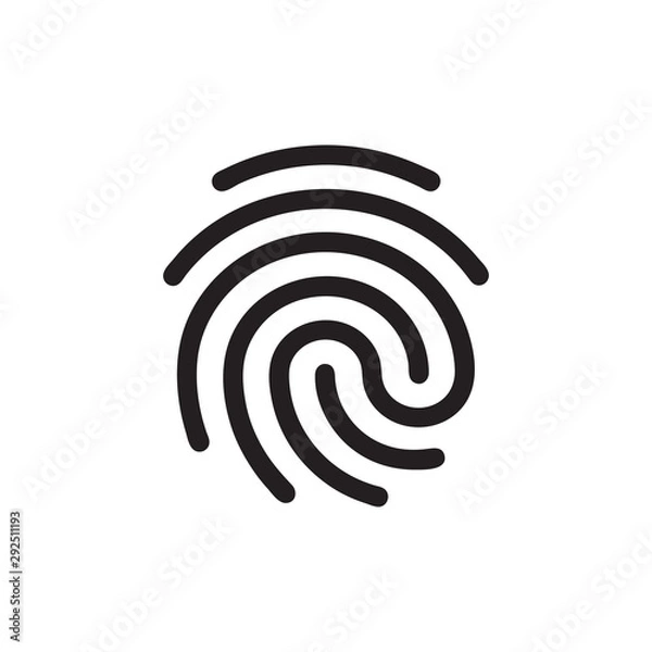 Obraz Fingerprint vector icon, security symbol. Simple, flat design for web or mobile app