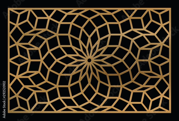 Obraz Decorative panel. Template for laser cutting. Vector ornament design.