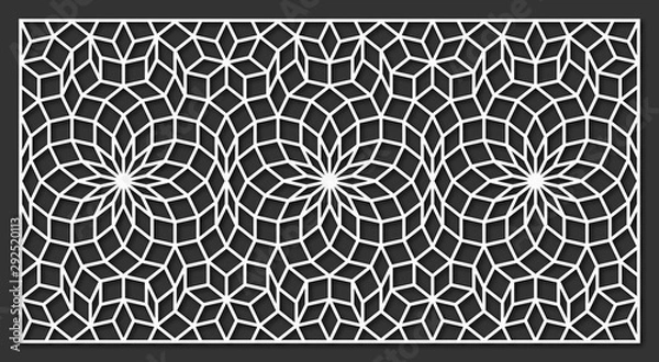 Obraz Decorative panel. Template for laser cutting. Vector ornament design.