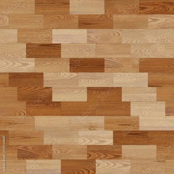 Fototapeta Seamless wood parquet texture linear light brown