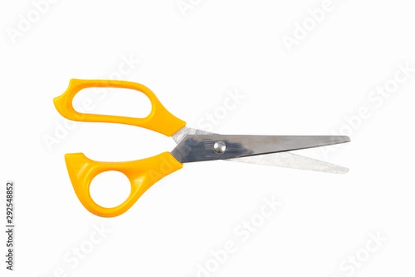 Fototapeta The yellow scissors.