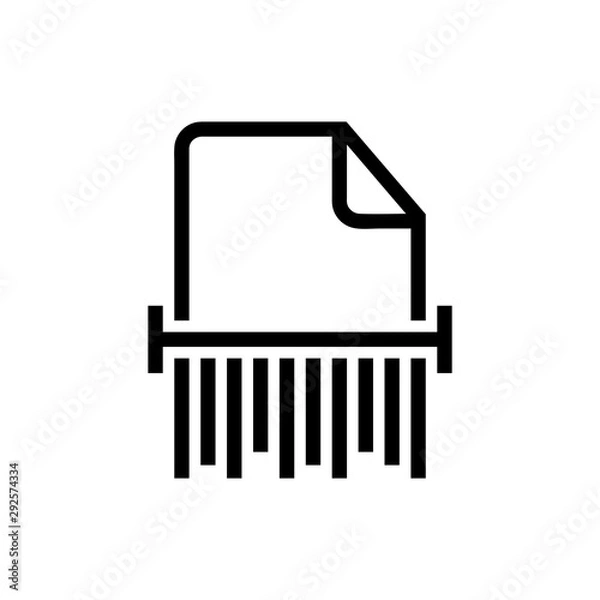 Obraz Paper shredder vector icon, delete symbol. Simple, flat design for web or mobile app