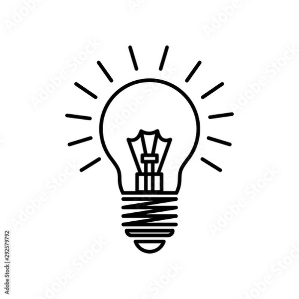 Obraz light bulb icon vector