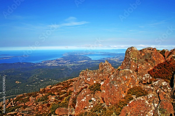 Fototapeta Looking south from the summit on Mt. Wellington. Tasmania.