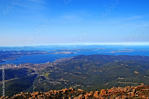 Fototapeta View to the south-east from the top of Mt. Wellington. Tasmania.