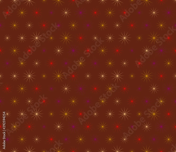 Obraz Abstract seamless stars pattern. Background design for prints, textile, fabric, package, cover, greeting cards.