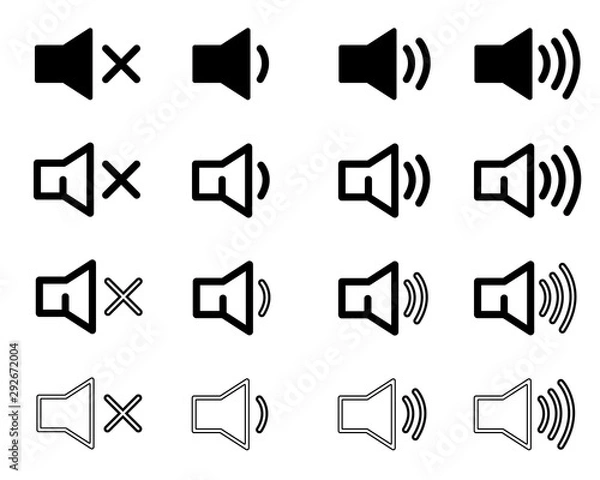 Obraz volume icons set vector