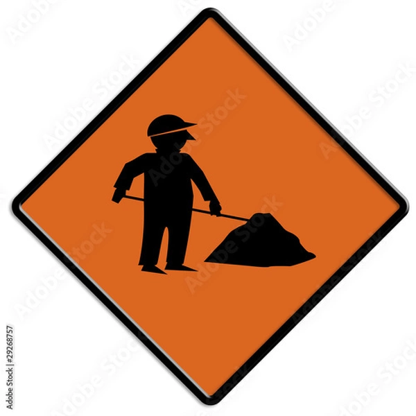 Obraz Baustelle Schild orange