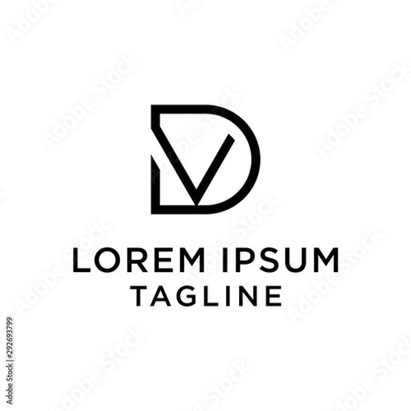 Fototapeta initial letter logo DT, TD logo template