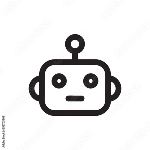 Obraz Robot vector icon, ai symbol. Simple, flat design for web or mobile app